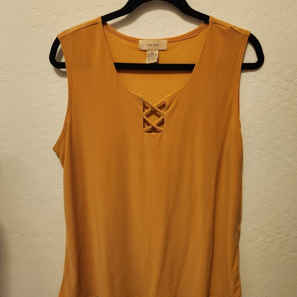 Zara Mustard Tank Top with Crisscross Detail - Picture 1 of 3